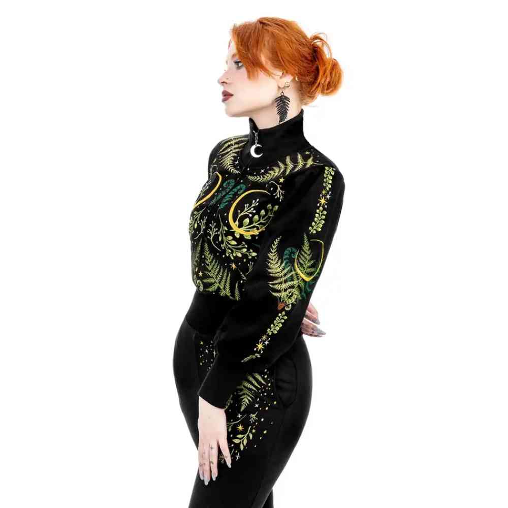 Restyle - Herbal Crop Sweater/Trui - Zwart